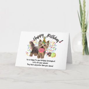 Funny Yorkshire Terrier Pet Hund Birthday Card Inbjudan
