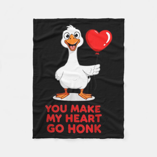 Funny You Make My Heart Go Honk Matching Valentine Fleecefilt (Framsidan)