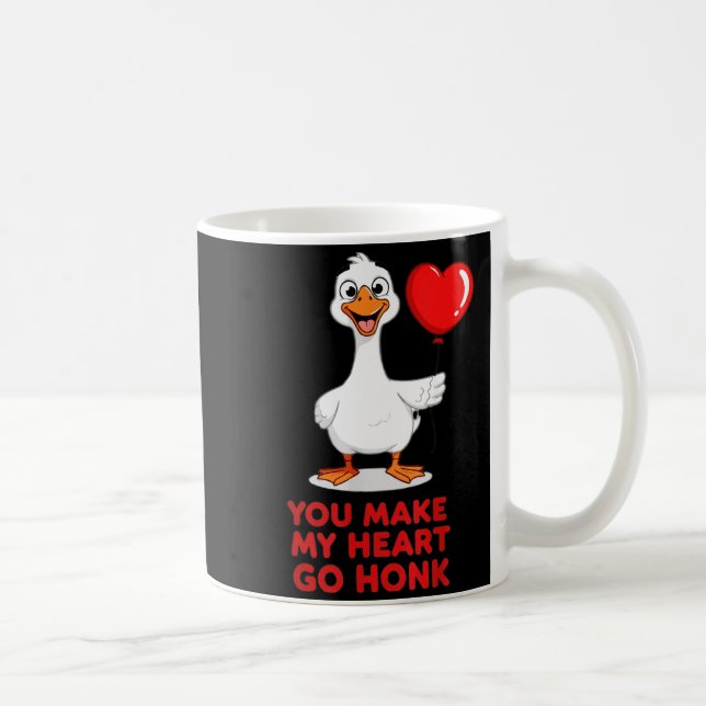 Funny You Make My Heart Go Honk Matching Valentine Kaffemugg (Höger)
