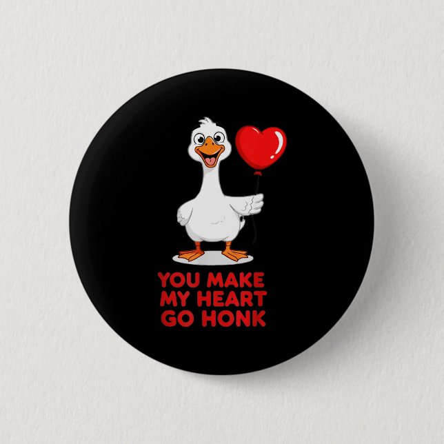 Funny You Make My Heart Go Honk Matching Valentine Knapp (Framsida)