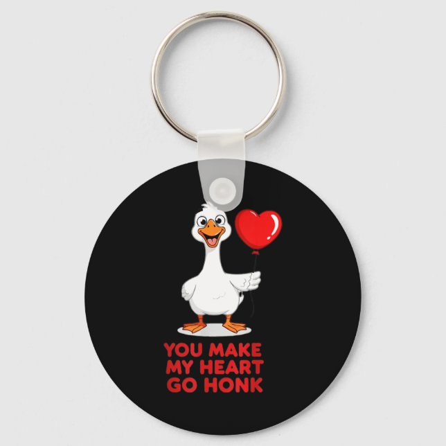 Funny You Make My Heart Go Honk Matching Valentine Nyckelring (Framsida)