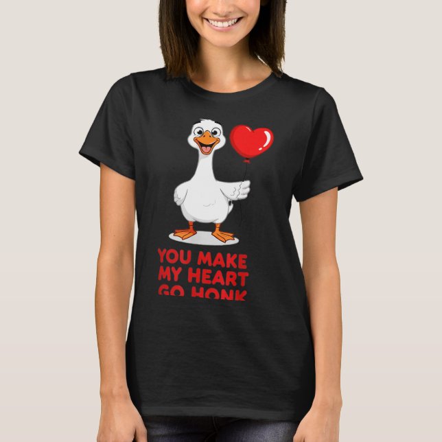 Funny You Make My Heart Go Honk Matching Valentine T Shirt (Framsida)