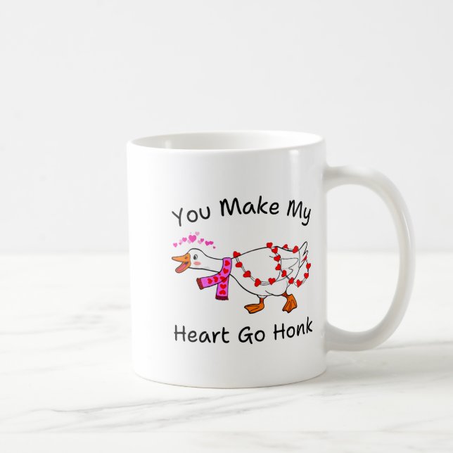 Funny You Make My Heart Go Honk Silly Goose Valent Kaffemugg (Höger)