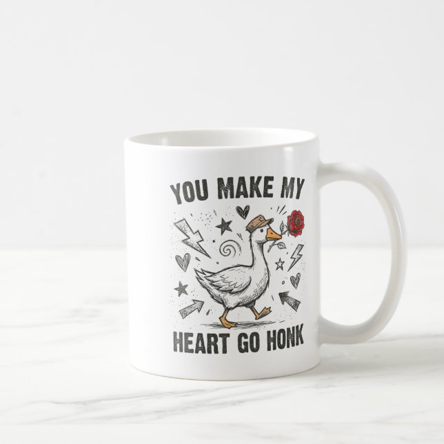 Funny You Make My Heart Go Honk Silly Goose Valent Kaffemugg (Höger)