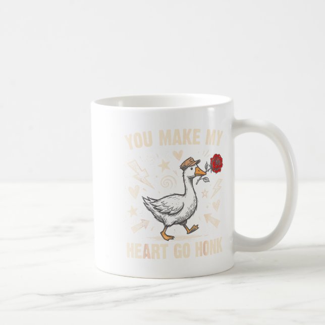 Funny You Make My Heart Go Honk Silly Goose Valent Kaffemugg (Höger)