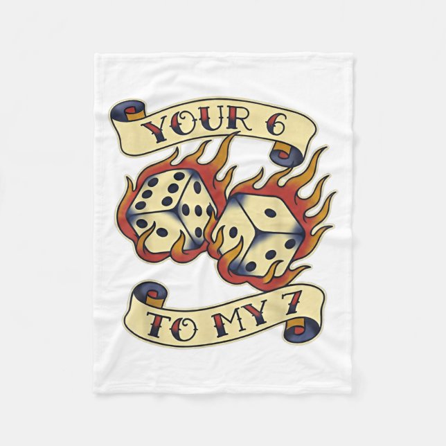 Funny Your 6 In My 7 Meme Valentine’s Day Tattoo S Fleecefilt (Framsidan)