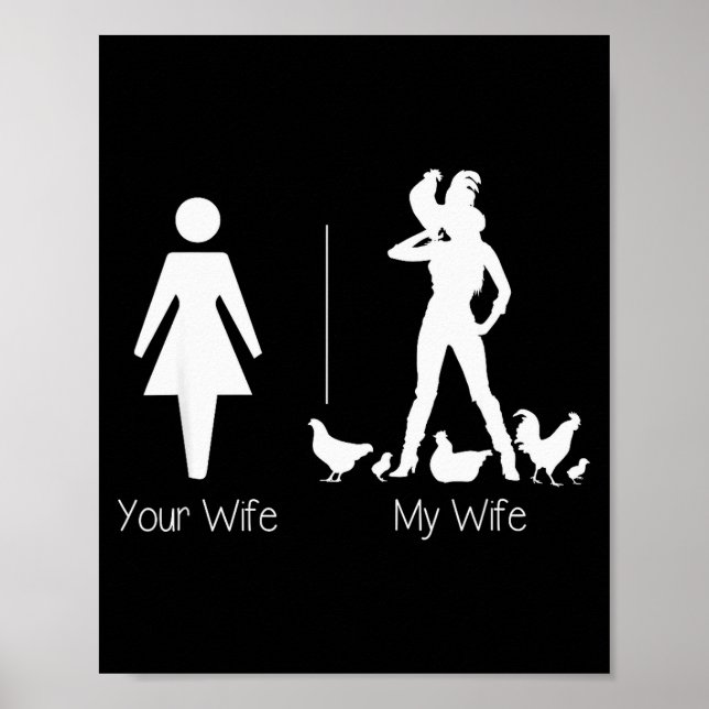 Funny Your Wife My Wife Chicken Lady Shirt, Farm L Poster (Framsidan)