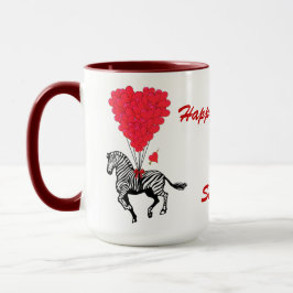 Funny zebra kärlek Valentines Mugg