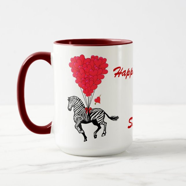 Funny zebra kärlek Valentines Mugg (Vänster)