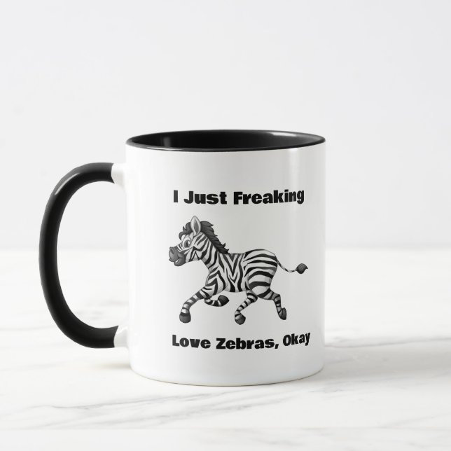 Funny Zebra Mugg, animal Lover Gift,Cute Wildlife Mugg (Vänster)