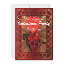 Funny zebra och kärlek Valentines i hjärtat party