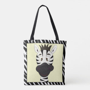 Funny zebra-tecknad tygkasse