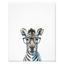 Funny Zebra Wearing-glasögon
