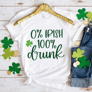 Funny Zero Percent Irish St. Patrick's Day T Shirt