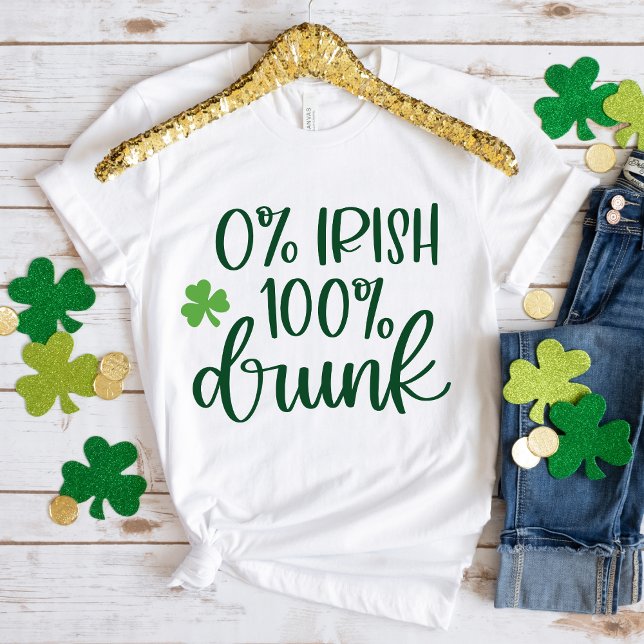 Funny Zero Percent Irish St. Patrick's Day T Shirt (Skapare uppladdad)