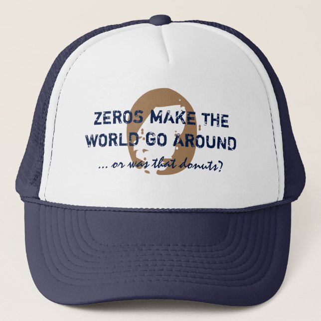 Funny ZEROS & DONUTS Blue Truckerkeps (Framsida)