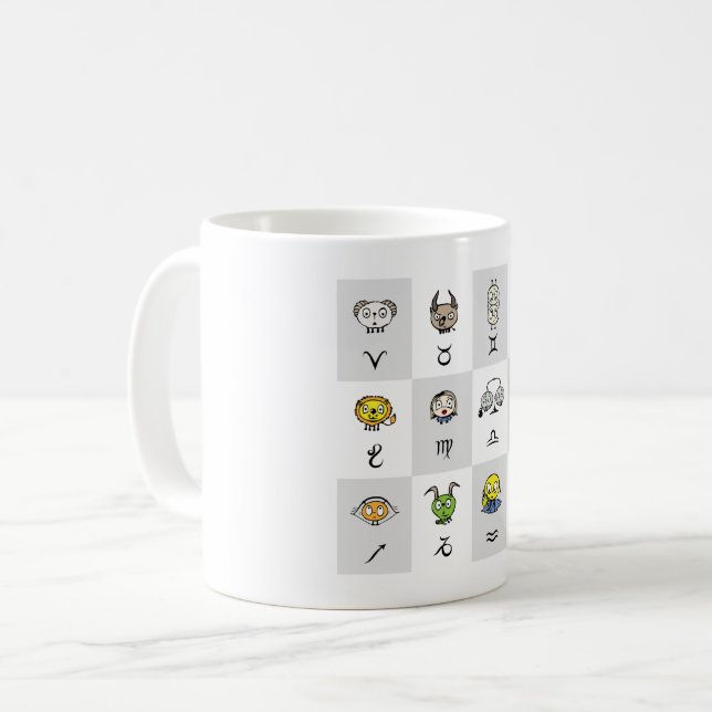 Funny Zodiac Signs Coffee Mugg (Framsida vänster)