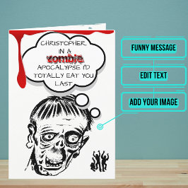 Funny Zombie Birthday Kort