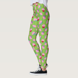Funny Zombie Brains Cuptårta Mönster Leggings