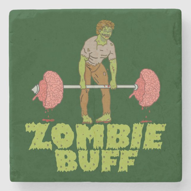 Funny Zombie Buff Weight Lifter Stenunderlägg (Framsidan)