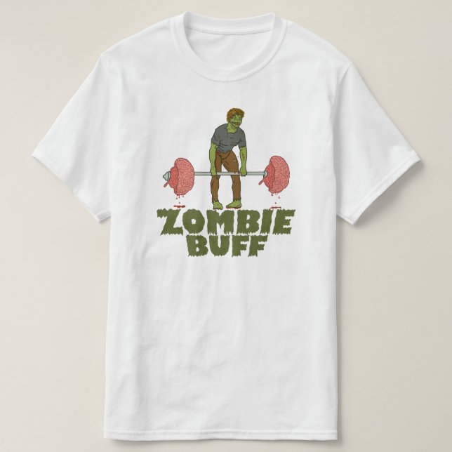 Funny Zombie Buff Weightlifter T Shirt (Design framsida)