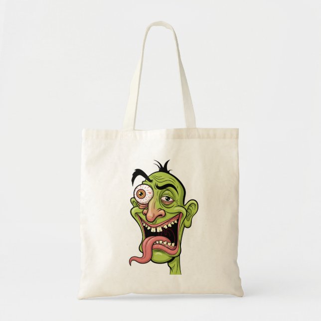 Funny Zombie Caricature för Tote Bag Tygkasse (Framsidan)