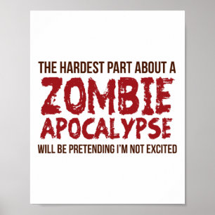 Funny Zombie Gift Shirt Apocalypse Manar Women Adu Poster