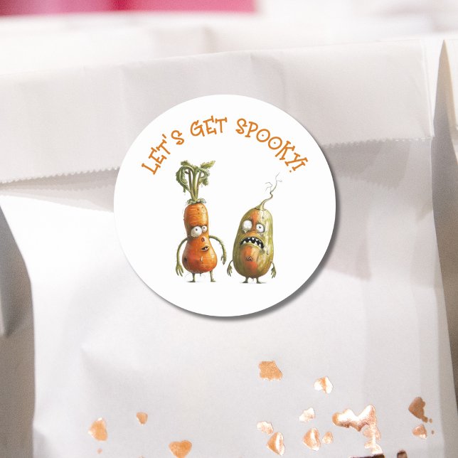 Funny zombie-grönsaker Halloween Runt Klistermärke (Skapare uppladdad)