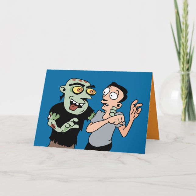 Funny Zombie Halloween-kort Kort (Framsida)