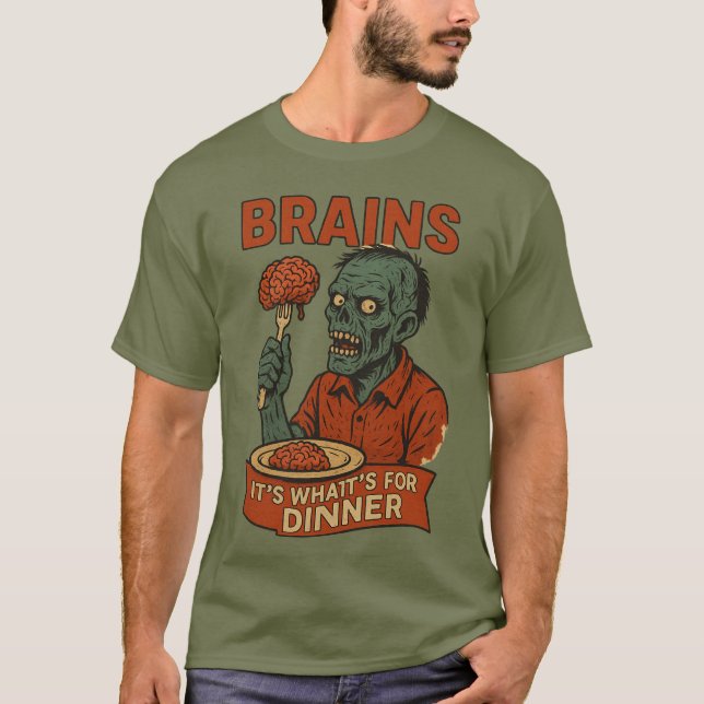 Funny Zombie Halloween T-Shirt (Framsida)