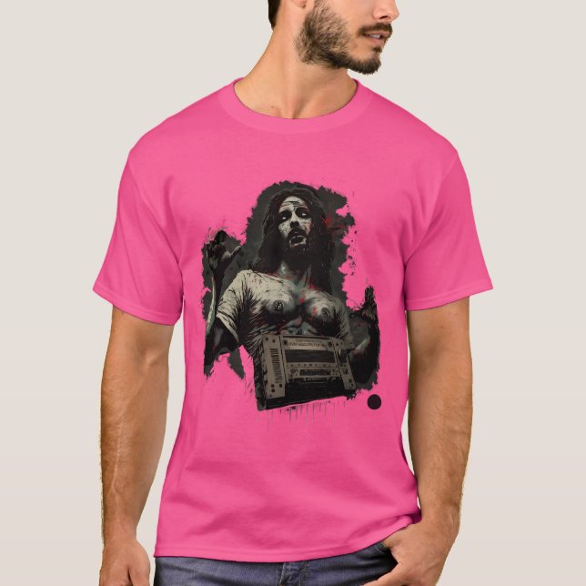 Funny Zombie Jesus T Shirt (Framsida)