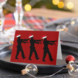 Funny Zombie jultomten Red Helgkort