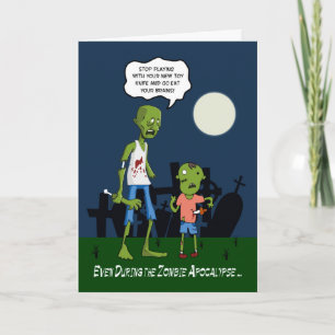 Funny Zombie Pappa och Son till Far Kort