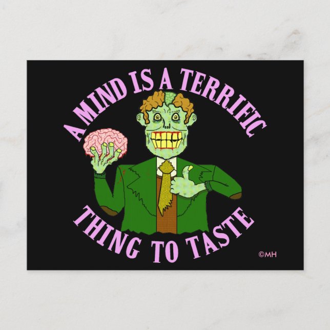 Funny Zombie Professor Proverb Vykort (Framsida)