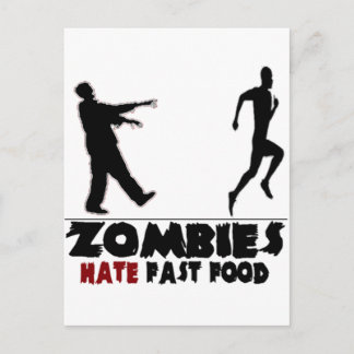 Funny Zombies Fast Food Vykort