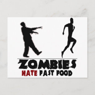 Funny Zombies Fast Food Vykort