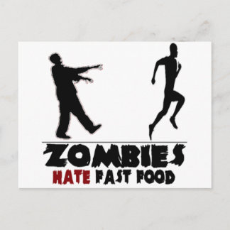 Funny Zombies Fast Food Vykort