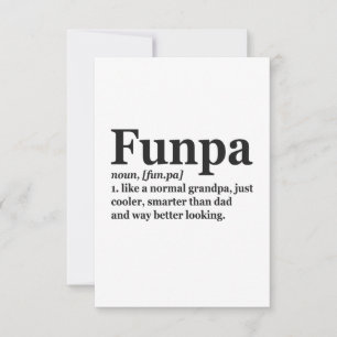 Funpa Funny Definition Only Cooler Grandpa Pappa Tack Kort