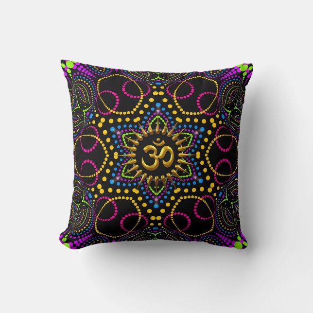 Funtastica Mandala om Symbol-färgad design Kudde (Framsida)