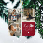 Funtie 3 Photo Collage Definition Cute jul C Julgransprydnad Keramik<br><div class="desc">Cute Funtie jul Ornament. Perfekt ger till en ROLIGT AUNTIE! Ladda bara upp 3 av bilderna som du vill använda,  anpassa definitionen och anpassa genom att lägga till namn/s.</div>