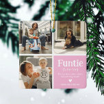 Funtie 3 Photo Collage Definition Cute jul Julgransprydnad Keramik<br><div class="desc">Cute Funtie jul Ornament. Perfekt ger till en ROLIGT AUNTIE! Ladda bara upp 3 av bilderna som du vill använda,  anpassa definitionen och anpassa genom att lägga till namn/s.</div>