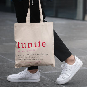 Funtie Definition Heart Photo Back Auntie Tygkasse