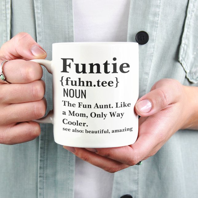 Funtie Definition Mugg Roligt Auntie Present Kaffe (Skapare uppladdad)