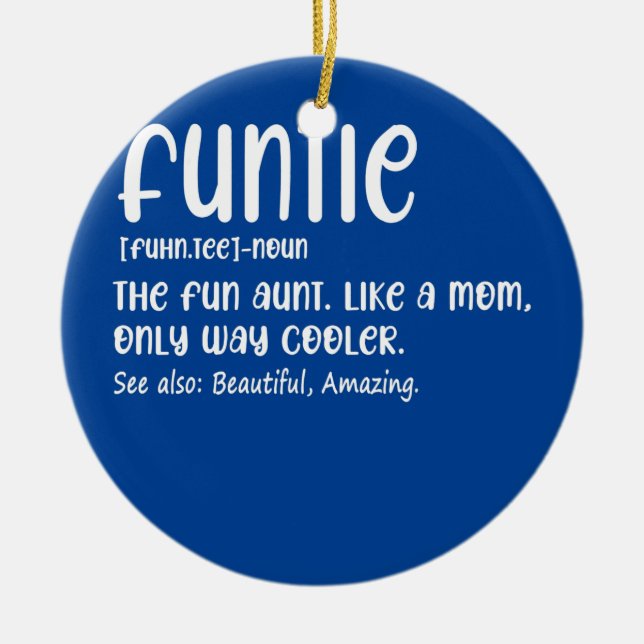 Funtie Definition Roligten Moster som Mamma Julgransprydnad Keramik (Framsidan)