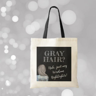 FunTote! Grått Hair, Wisdom Highlight Tote Bag Tygkasse