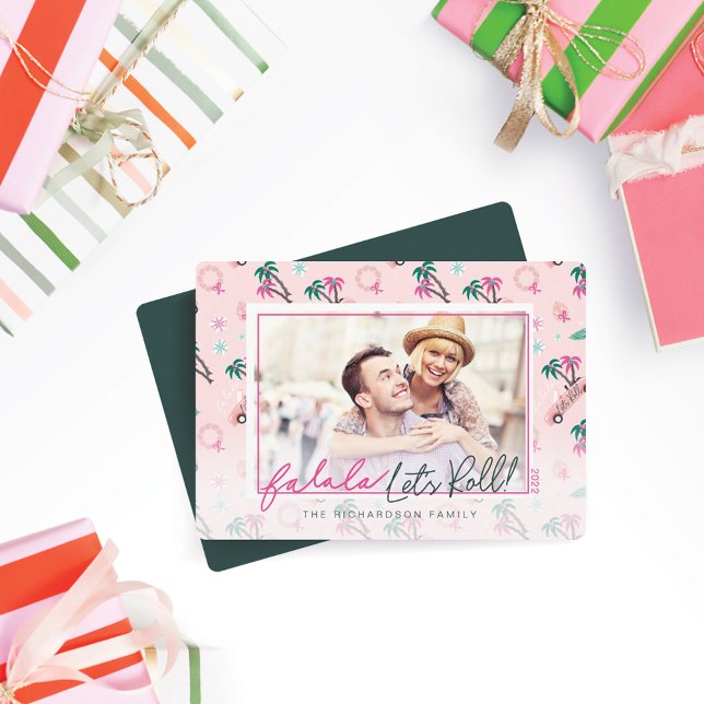 FunTropical jul Fa la la Låt oss Roll Photo Julkort (Skapare uppladdad)