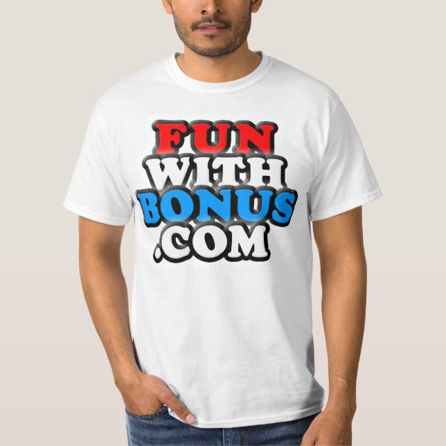 FunWithBonus.com - logotypT-tröja - bekläda sidan Tee (Framsida)