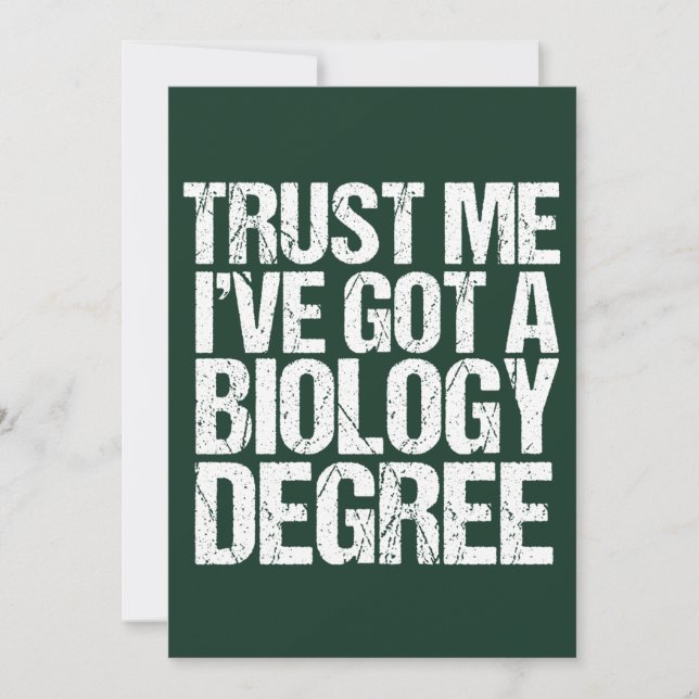 Funy Biology Major Studenten biolog Student Kort (Framsida)