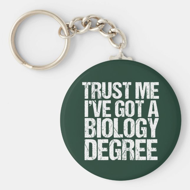 Funy Biology Major Studenten Grönt Biolog Nyckelring (Framsidan)