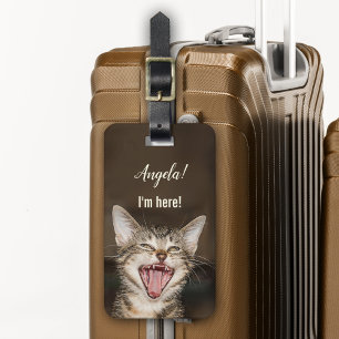 Funy Cat Humous Luggage Tag Bagagebricka